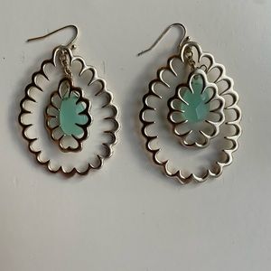Kendra Scott earrings with mint green stone